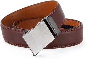 img 3 attached to 👍 Ratchet Leather Belt - 35Cm Wide - 003 LIGHT BROWN - Size 125 - Men's Belt Accessories