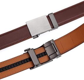 img 1 attached to 👍 Ratchet Leather Belt - 35Cm Wide - 003 LIGHT BROWN - Size 125 - Men's Belt Accessories