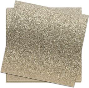 img 1 attached to 🎉 Crafasso 12x12 Glitter Cardstock - 15 Sheets, 300gms, Premium Champagne Gold