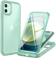 youmaker design iphone 11 case | full body rugged heavy duty protection with built-in screen protector | slim fit & clear | 6.1 inch | green logo