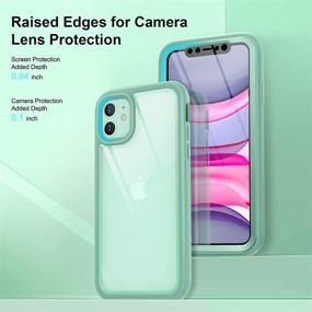 img 1 attached to YOUMAKER Design iPhone 11 Case | Full Body Rugged Heavy Duty Protection with Built-in Screen Protector | Slim Fit & Clear | 6.1 Inch | Green