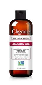 img 1 attached to 🌿 Top-Quality Cliganic Jojoba Oil: Non-GMO, Bulk 16oz, 100% Pure, Natural-Cold Pressed. Ideal for Hair & Face