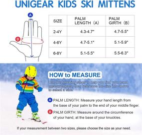 img 3 attached to 🧤 Unigear Kids Ski Mittens: Waterproof Winter Snow Thinsulate Mittens with String for Boys and Girls - Stay Warm and Dry on the Slopes!