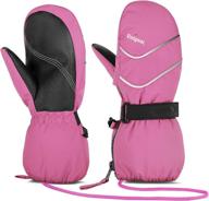 🧤 unigear kids ski mittens: waterproof winter snow thinsulate mittens with string for boys and girls - stay warm and dry on the slopes! логотип