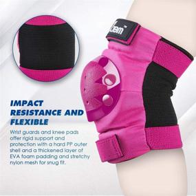 img 2 attached to JBM Adult/Child Knee Pads Elbow Pads And Wrist Guards Full Protective Gear For Skateboarding Skate Inline Riding Beginner Scooter Roller Skater