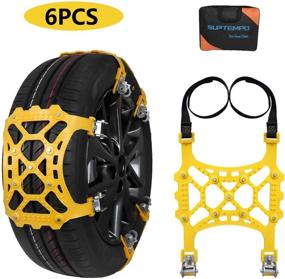 img 4 attached to 🚗 6Pcs SUPTEMPO Car Snow Chains: Emergency Anti Slip Tire Traction Chains for Light Truck/SUV/ATV Winter Universal Tire Security Chains