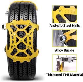 img 1 attached to 🚗 6Pcs SUPTEMPO Car Snow Chains: Emergency Anti Slip Tire Traction Chains for Light Truck/SUV/ATV Winter Universal Tire Security Chains