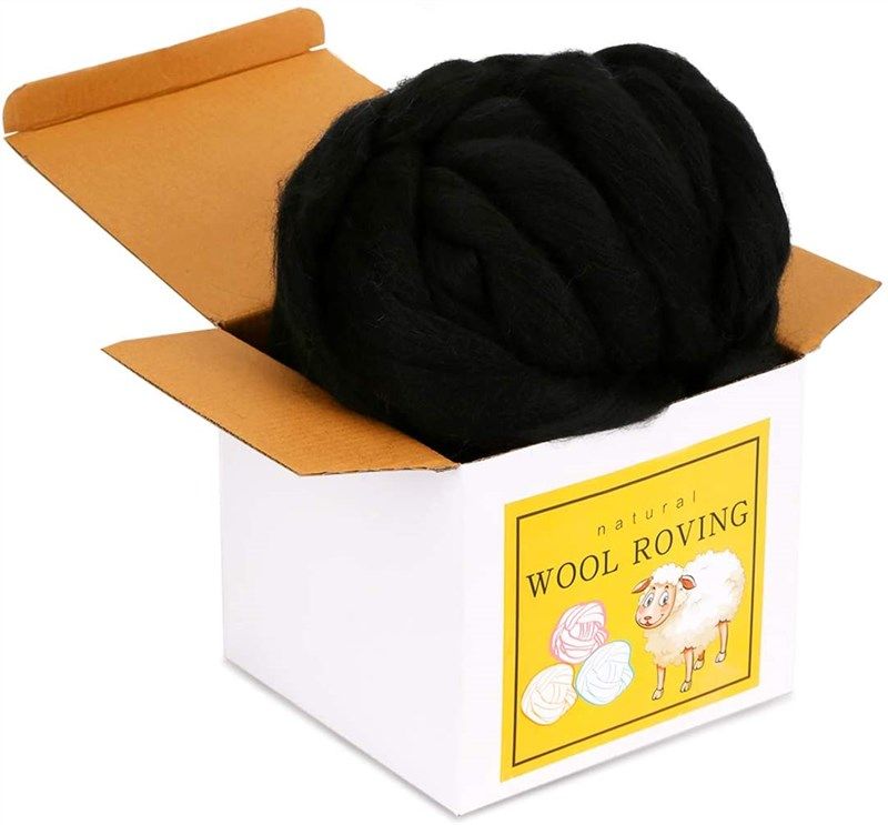 IMZAY Ivory 8.82oz Wool Roving Bulk Super Wool Chunky Yarn