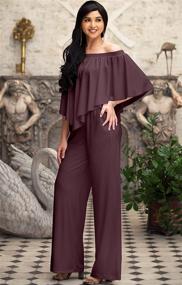 img 3 attached to 👗 Stunning KOH Shoulder Strapless Cocktail Jumpsuits - Perfect Women's Clothing for Parties