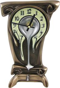 img 4 attached to 🕰️ Exquisite Art Nouveau Melting Bronze Table Clock - 11 1/4" High