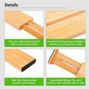 img 2 attached to Diosbles 6 Pack Bamboo Dresser Drawer Organizers - Effective Storage Solutions