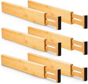 img 4 attached to Diosbles 6 Pack Bamboo Dresser Drawer Organizers - Effective Storage Solutions