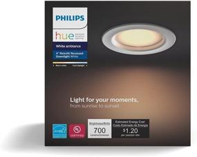 img 3 attached to Philips Hue White Ambiance 4-Inch Dimmable LED Smart Retrofit Recessed Downlight - Compatible with Amazon Alexa, Apple HomeKit, and Google Assistant