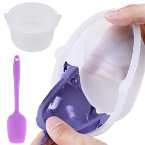 img 4 attached to 🍯 Nonstick Silicone Wax Pot (2 Pieces) & Spatula (1 Piece) Set - Replacement Bowl & Stick for Wax Warmer, Hair Removal Kit - 500 ml, 16.9 oz