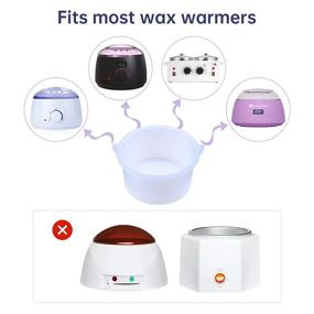 img 2 attached to 🍯 Nonstick Silicone Wax Pot (2 Pieces) & Spatula (1 Piece) Set - Replacement Bowl & Stick for Wax Warmer, Hair Removal Kit - 500 ml, 16.9 oz