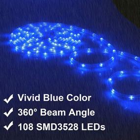 img 3 attached to 16ft Waterproof Blue Rope Lights: Versatile Indoor Outdoor Mood Lighting for Christmas, Garden, Patio, and Parties!