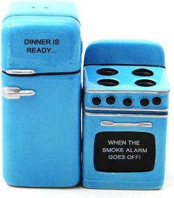 img 1 attached to 🍽️ Pacific Trading Retro Fridge & Stove Magnetic Ceramic Salt & Pepper Shakers - Ready for Dinner