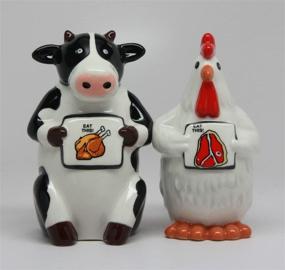 img 1 attached to 🐄 Salt and Pepper Shakers Set - Chicken and Beef Lovers