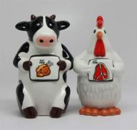 🐄 salt and pepper shakers set - chicken and beef lovers logo