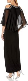 img 3 attached to 👗 Alex Evenings Long Cold-Shoulder Chiffon Popover Dress - Enhanced for SEO