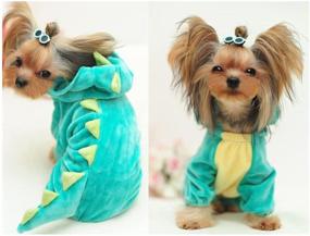 img 2 attached to 🦖 ARJOSA Halloween Dinosaur Costume Hoodie Cowboy Rider Outfit for Dogs and Cats - Winter Rain Coat & Warm Clothes