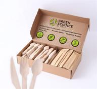 🌱 eco-friendly wooden cutlery set (380 pcs) - green science – recyclable knives, forks & spoons in travel pack – disposable plastic utensils alternative for home, office, picnic & parties logo