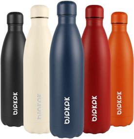 img 4 attached to 🥤 BKPKPK Stainless Steel Water Bottles -17oz, 25oz Insulated: Keep Cold for 24 Hours, Hot for 12 BPA-Free, Perfect for School