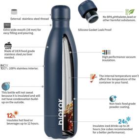 img 2 attached to 🥤 BKPKPK Stainless Steel Water Bottles -17oz, 25oz Insulated: Keep Cold for 24 Hours, Hot for 12 BPA-Free, Perfect for School