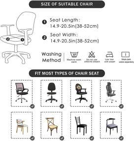 img 2 attached to 💺 Water Resistant Jacquard Office Desk Chair Seat Covers by FORCHEER - Black Slipcovers for Computer Chair Seat Cushion