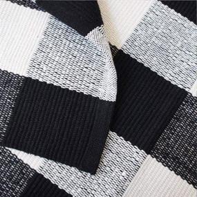 img 1 attached to 🏡 KaHouen Buffalo Check Rug: Stylish Black and White Plaid Rug for Layered Door Mats, Kitchen, Bathroom, and Laundry Room