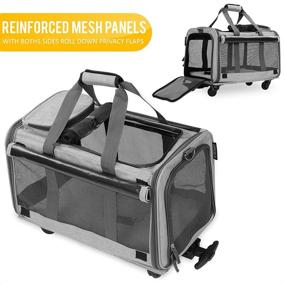 img 1 attached to 🐾 Convenient KOPEKS Pet Carrier: Detachable Wheels for Small & Medium Dogs/Cats, Heather Grey - KPS-1100