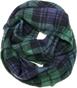 img 3 attached to 🧣 Cozy and Chic: Bowbear Tartan Winter Infinity Scarf with Beanie Set