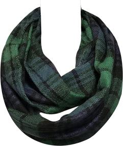 img 1 attached to 🧣 Cozy and Chic: Bowbear Tartan Winter Infinity Scarf with Beanie Set