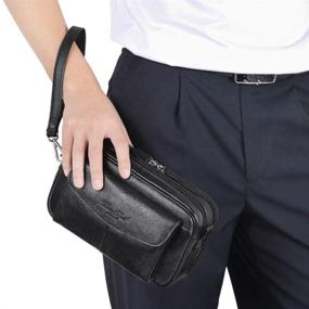 img 1 attached to 👜 Стильная кожаная бизнес-органайзер на руку: Этот женский ремнистый кошелек обязателен для владелиц модных сумок и кошельков.
