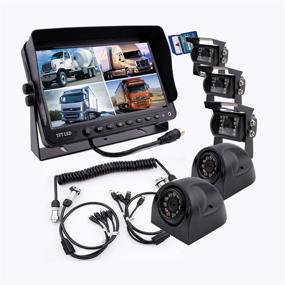 img 4 attached to 🎥 Camnex 5th Wheel Camera Monitor System with Quad Split Screen, 9 inch Monitor + 5 Cameras + Trailer Tow Quick Connect Disconnect Kit - Ideal for Fifth Wheel Trailer Trucks