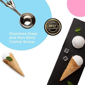 img 1 attached to 🍪 Get the Perfect Cookies Every Time with our Cookie Scoop Set of 3 - Stainless Steel Ice Cream Scooper with Trigger, Small, Medium and Large Cookie Scoops for Baking!