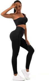 img 1 attached to 🏋️ Enhance Your Fitness Routine with Sportneer's 2-Piece Ribbed Seamless Workout Set for Women