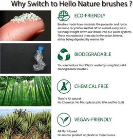 img 2 attached to 🌱 HELLO NATURE Plant-based 5-Piece Kitchen Brush Set: Biodegradable Natural Fibre Wooden Dish Brush, Bottle Brush, Pot Brush, Vegetable Brush with Replaceable Head - Eco-friendly, Plastic-Free Product