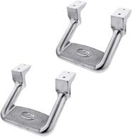 🚚 bully as-200 universal truck polished aluminum side hoop step set: fits chevy, ford, toyota, gmc, dodge ram, jeep logo