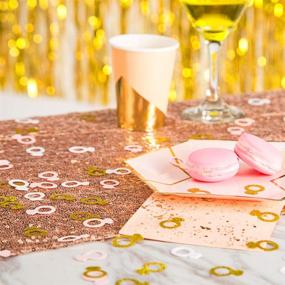 img 3 attached to 💍 MOWO Glitter Diamond Ring Paper Confetti Table Decor: Sparkling Gold, Pink, White, 200-Count Event Decorations