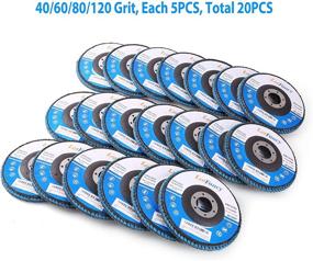 img 3 attached to 🪚 LotFancy 4.5 Inch Flap Discs - 20PCS Assorted Sanding Grinding Wheels, Premium Zirconia Alumina Abrasives, T27, Multiple Grit Options (40 60 80 120)