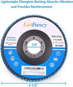 img 2 attached to 🪚 LotFancy 4.5 Inch Flap Discs - 20PCS Assorted Sanding Grinding Wheels, Premium Zirconia Alumina Abrasives, T27, Multiple Grit Options (40 60 80 120)