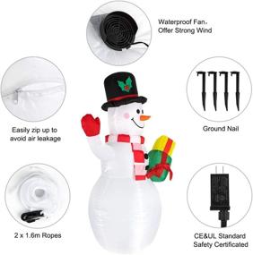 img 1 attached to 🎅 Enhance Your Yard with a 5 Ft Inflatable Snowman Christmas Outdoor Decoration Featuring Upgraded Rotating LED Lights