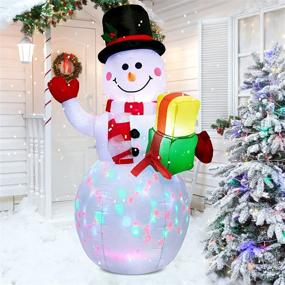 img 3 attached to 🎅 Enhance Your Yard with a 5 Ft Inflatable Snowman Christmas Outdoor Decoration Featuring Upgraded Rotating LED Lights