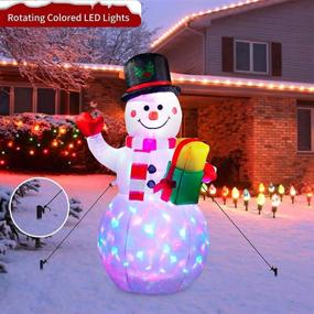 img 2 attached to 🎅 Enhance Your Yard with a 5 Ft Inflatable Snowman Christmas Outdoor Decoration Featuring Upgraded Rotating LED Lights