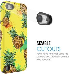 img 1 attached to 🍍 MoKo Case for iPod Touch 2019/7/6/5 - 2 in 1 Protective Case with Shock Absorbing TPU Bumper & Hard Back Cover - Ultra Slim Design - Pineapple