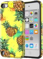 🍍 moko case for ipod touch 2019/7/6/5 - 2 in 1 protective case with shock absorbing tpu bumper & hard back cover - ultra slim design - pineapple logo