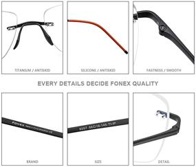 img 2 attached to FONEX Titanium Eyeglasses Frameless 8557