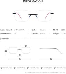 img 3 attached to FONEX Titanium Eyeglasses Frameless 8557