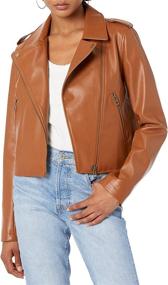 img 4 attached to 🧥 Heather Leather Jacket for Women - Women's Clothing